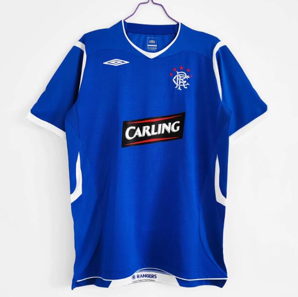 2008-09 Rangers Retro Blue Home Kit Soccer Jersey